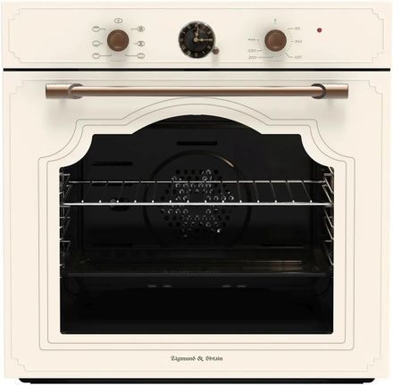 Духовой шкаф электрический ZIGMUND & SHTAIN E 138 X, 72л, дверца с 2 стеклами, бежевый