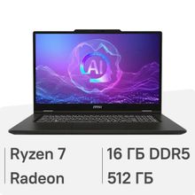 Изображение товара Ноутбук MSI Venture A17 AI с 17.3 IPS AMD Ryzen 7 16ГБ SSD без ОС серый