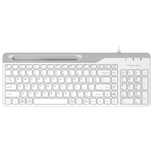 Клавиатура A4TECH Fstyler FK25, проводная, USB, мембранная, белый/серый [fk25 white]