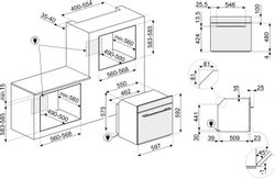 Духовой шкаф электрический SMEG Linea SOP6104S2PB3, 68л, черное стекло