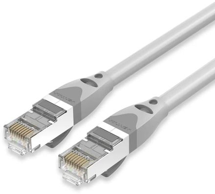 Патч-корд VENTION IBHHG литой (molded), STP, кат.6A, 1.5м, 4 пары, 24AWG, медь, многожильный, серый
