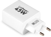 Изображение товара Сетевое зарядное устройство Digma DPW4A USB-A USB-C 45Вт белое