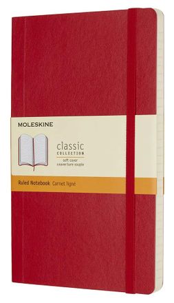 Блокнот Moleskine Classic Soft,  192стр,  в линейку,  мягкая обложка,  красный [qp616f2]