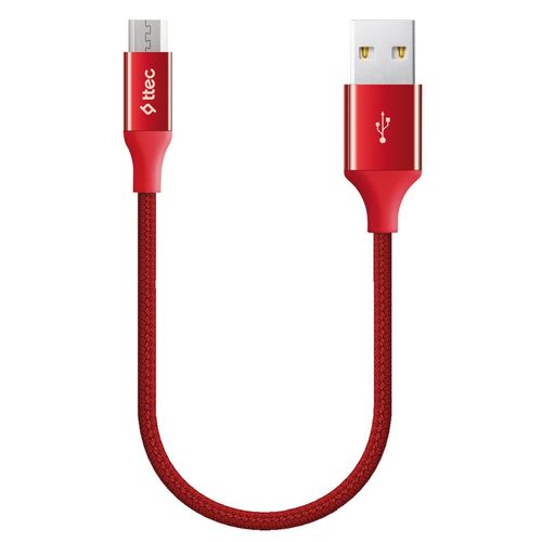 Кабель TTEC 2DK25K, micro USB (m) — USB (m), 0.3м, 2A, красный