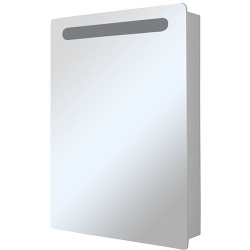 Шкаф MIXLINE Стив 60 левый с подстветкой, с зеркалом, подвесной, 600х810х150 мм, белый [536802] MIXLINE