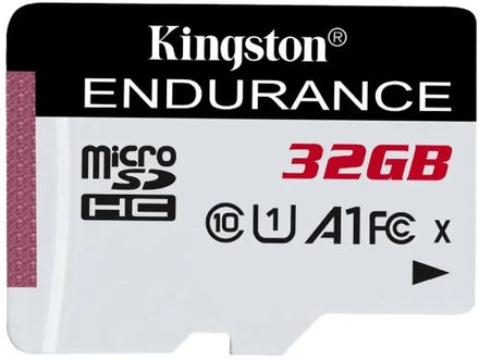 Карта памяти microSDHC UHS-I U1 Kingston High Endurance 32 ГБ, 95 МБ/с, Class 10, SDCE/32GB, 1 шт., без адаптера