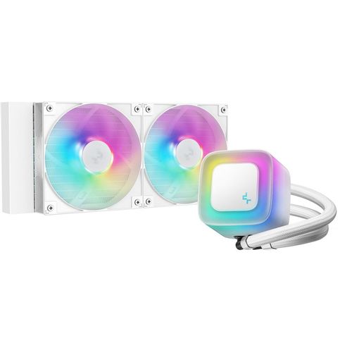 Система водяного охлаждения DeepCool LE240 WH V2, 4-pin, ARGB, 120мм, белый, retail [r-le240-whammn-g-2]