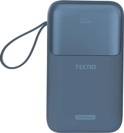 Внешний аккумулятор (Power Bank) TECNO Pocket S201,  20000мAч,  синий