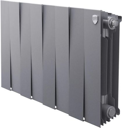 Радиатор биметаллический ROYAL THERMO PianoForte 300, 8 секций, боковое подключение, серебристый