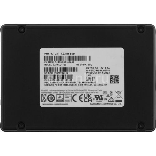 1.9ТБ Серверный SSD накопитель Samsung PM1743 PCIe 5.0 x4, 2.5", TLC, TBW - 3504ТБ, DWPD - 1 [mzwlo1t9hcjr-00a07]