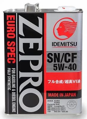 Моторное масло IDEMITSU Zepro Euro Spec, 5W-40, 4л, синтетическое [1849004]
