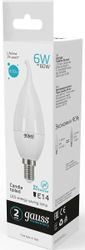 Упаковка ламп LED GAUSS E14, свеча, 6Вт, 10 шт.