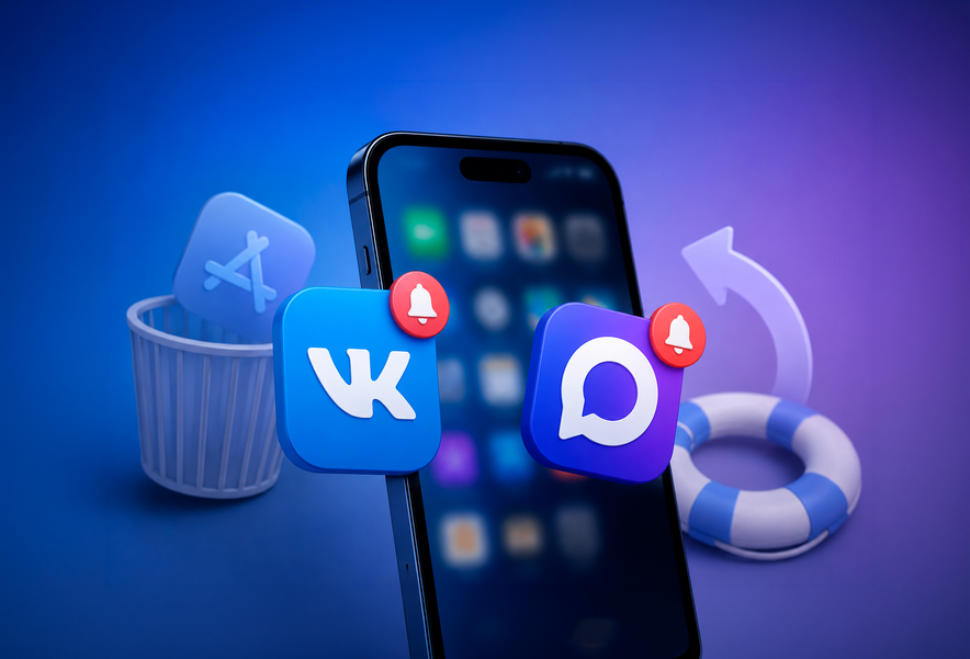 Уведомления ВКонтакте и MAX на iPhone: как вернуть после удаления из App Store