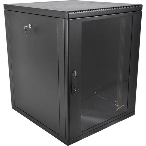 Шкаф коммутационный ЦМО ШРН-М-12.500-9005 настенный, стеклянная передняя дверь, 12U, 600x610x520 мм