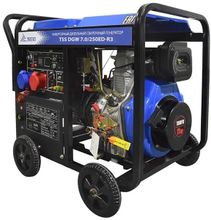 Изображение товара Дизельный генератор ТСС TSS DGW 7.0/250ED-R3, сварочный, 380/220 В, 7 кВт, на колесах