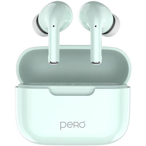 Наушники PERO TWS06, Bluetooth, внутриканальные, зеленый [ptws06lg]