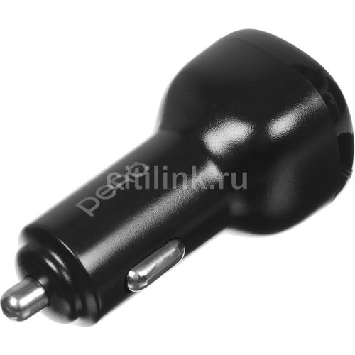 Автомобильное зарядное устройство PERO AC04, 2xUSB-A, USB-C, 12Вт, 2.4A, черный [aс04tcb]