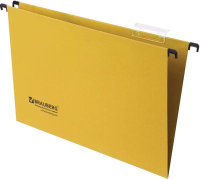Папка подвесная BRAUBERG 231794, A4, картон, желтый, 10шт – купить в ...
