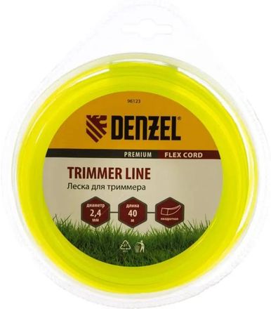 Леска для садовых триммеров DENZEL 96123, 2.4мм, 40м