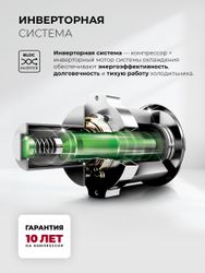 Холодильник двухкамерный LEX LKB350WHID Total No Frost, инверторный