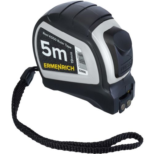 Рулетка строительная ERMENRICH Reel KD50, 5м x19мм, с автостопом, с магнитным зацепом [82998]