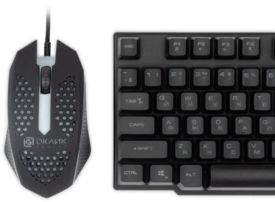 Комплект (клавиатура+мышь) Oklick 400GMK, USB, проводной, черный ...