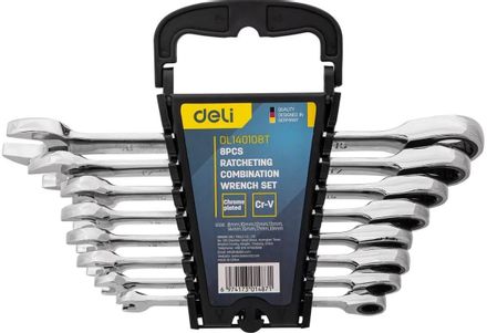 Набор ключей Deli DL140108T, трещоточный