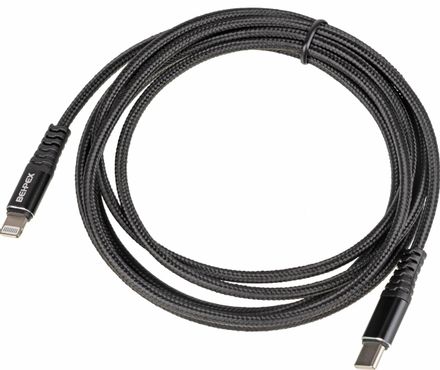 Кабель  PD quick charge,  Lightning (m) -  USB Type-C (m),  2м,  черный