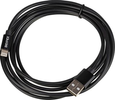 Кабель  Lightning (m) -  USB (m),  2м,  2.4A,  черный