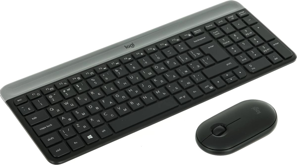 Комплект (клавиатура+мышь) Logitech MK470, USB, беспроводной, черный [920-009206]  – купить в Ситилинк | 1217125