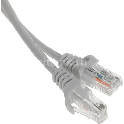 Патч-корд ITK вилка RJ-45, вилка RJ-45, кат.5E, ПВХ, 1м, серый [pc01-c5eu-1m]