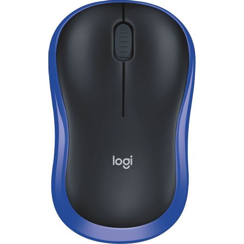 Мышь беспроводная Logitech M185, радио, оптическая, USB, 1000dpi, черный и синий [910-002236]