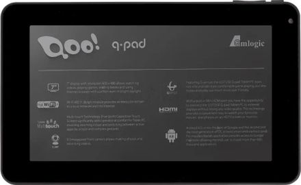7" Планшет 3Q Q-Pad LC0725B 0.5/4 GB A9 Wi-Fi, 800 x 480, Android 4.0, черный