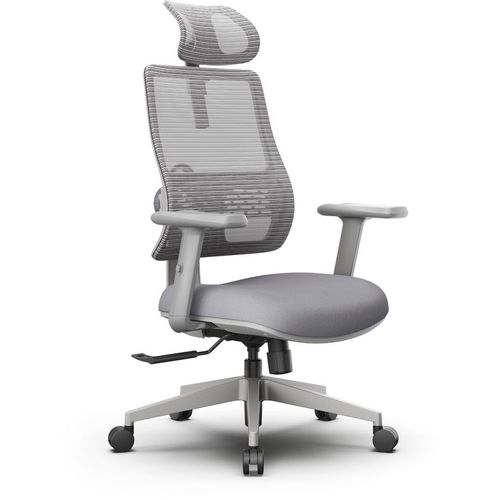 Кресло FOXGEAR Netz One, сетка/ткань, до 140кг, топ-ган люкс, регулируемые 2D подлокотники, серый — цена и наличие Кресло FOXGEAR Netz One, сетка/ткань, до 140кг, топ-ган люкс, регулируемые 2D подлокотники, серый