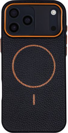 Чехол (клип-кейс) ZIBELINO ECO-Leather, для Apple iPhone 17 Pro Max, черный [zms-apl-17-pro-max-el-blkorg]