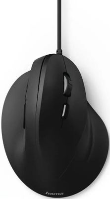 Мышь HAMA EMC-500, вертикальная, оптическая, проводная, USB, черный [00182698]