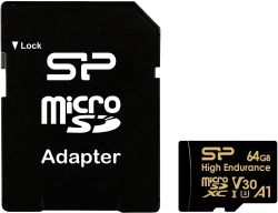 Карта памяти microSDXC UHS-I U3 Silicon Power High Endurance 64 ГБ