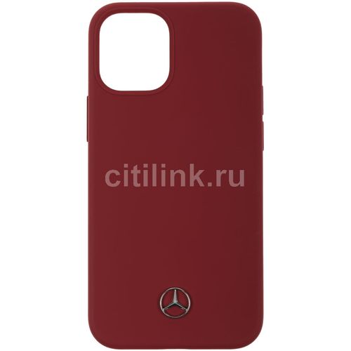 Чехол (клип-кейс) Mercedes liquid silicone, для Apple iPhone 12 mini, бордовый [mehcp12ssilre]