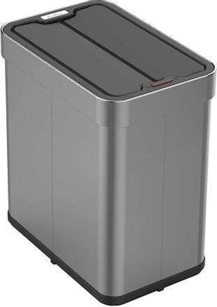 Урна для мусора TESLER STB-5011F, 50л, металл, прямоугольная, сенсорная крышка, серебристый [stb-5011f inox]