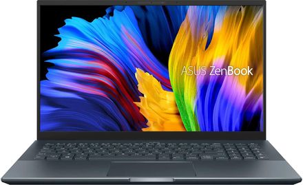 Ноутбук ASUS Zenbook Pro UM535QA-KJ194T 15.6", AMD Ryzen 5 5600H 3.3ГГц, 6-ядерный, 16ГБ LPDDR4x, 512ГБ SSD,  AMD Radeon Graphics, Windows 10 Home, серый [90nb0uk2-m000e0]