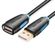 Изображение товара Кабель-удлинитель USB2.0 VENTION CBCBJ,  USB 2.0 A(m) (прямой) -  USB 2.0 A (f) (прямой),  GOLD ,  круглое,  5м,  черный