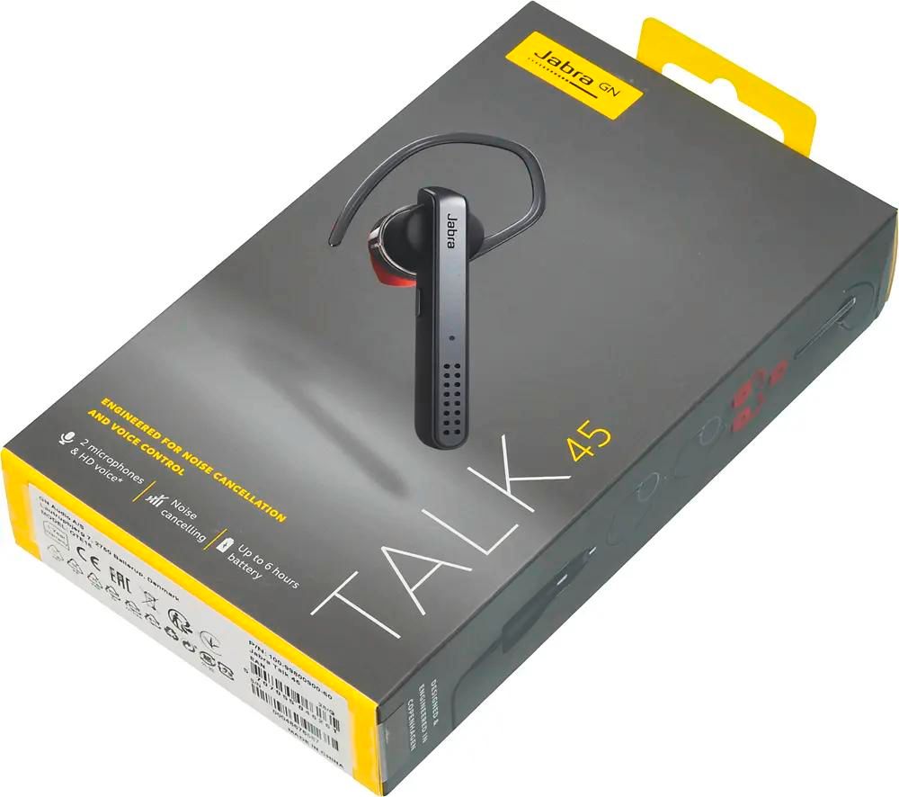 Гарнитура bluetooth Jabra Talk 45, моно, серебристый [100-99800900-60](Б/У)  – купить в Ситилинк | M00206676