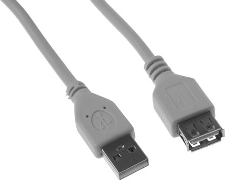 Кабель-удлинитель PREMIER 5-905,  USB A(m) (прямой) -  USB 2.0 A (f) (прямой),  0.5м,  серый [5-905 0.5]