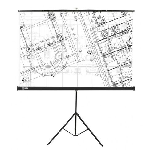 Экран Cactus Triscreen CS-PST-127X127, 127х127 см, 1:1, напольный черный
