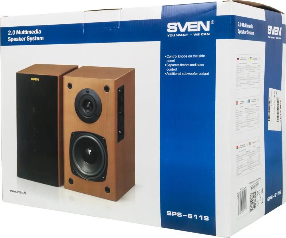 Отзывы на Колонки Sven SPS-611S, 2.0, черный [sv-0120611sbl] в  интернет-магазине СИТИЛИНК (571329)