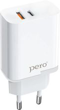 Изображение товара Сетевое зарядное устройство PERO TC05 18Вт USB-A USB-C Fast Charge белое