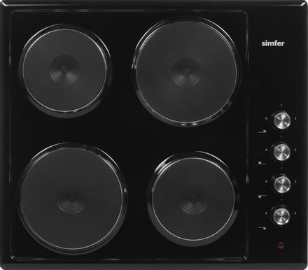 Электрическая варочная поверхность Simfer H60E04B016, конфорок: 4 шт., эмаль, независимая, черный