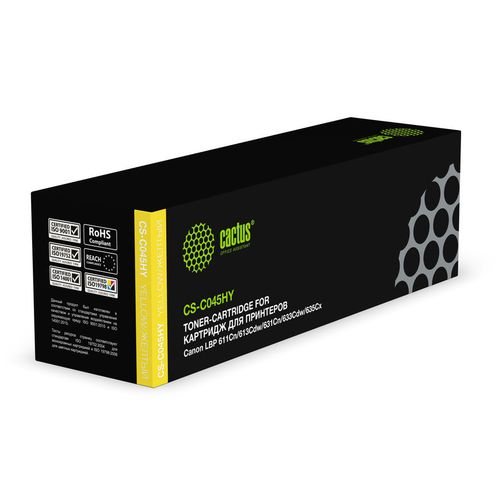 Картридж Cactus CS-C045HY, 045 H Y, желтый / CS-C045HY