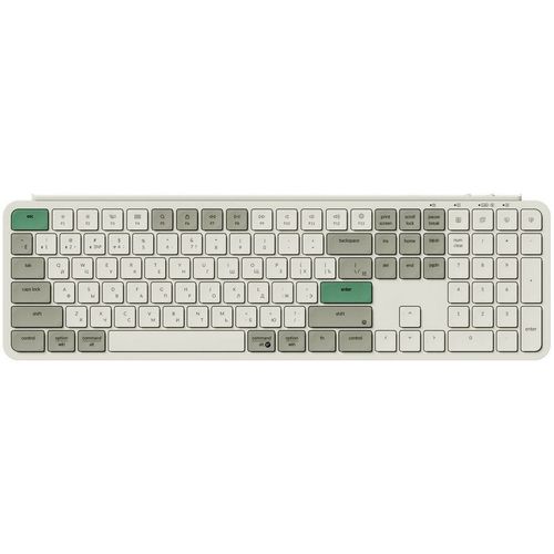 Клавиатура KEYCHRON B6 Pro, беспроводная, USB, Bluetooth/Радиоканал, ножничная, бежевый/зеленый [b6p-k12]
