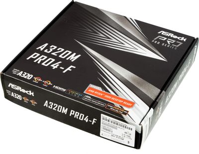 ASRock A320M PRO4 F SocketAM4 AMD A320 mATX Ret 1477992